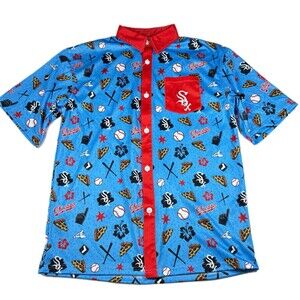 Chicago White Sox Men's Medium All-Over Print Hawaiian Shirt MLB Baseball